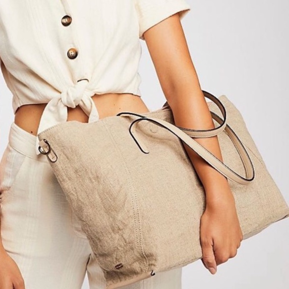 Free People Reversible Linen Tote